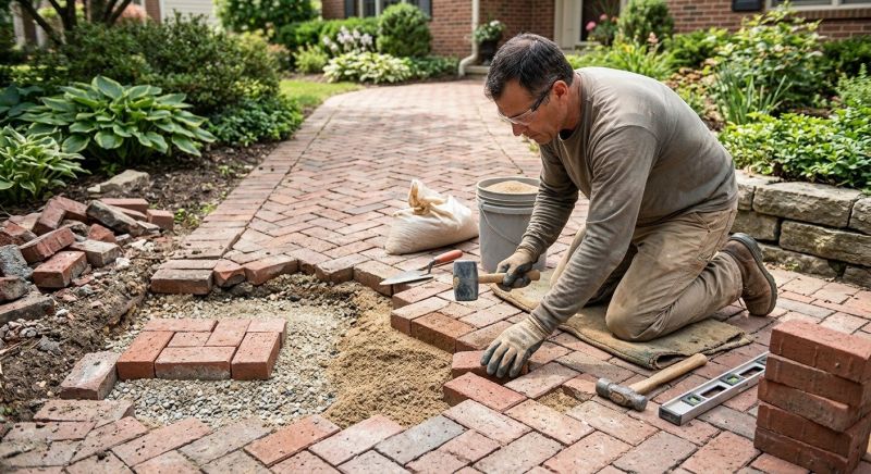 Brick Pathway Repair in Encinitas, CA