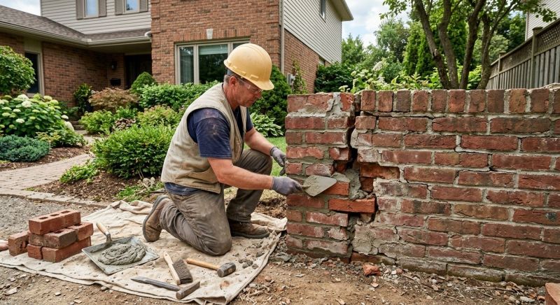 Brick Wall Repair in Fallbrook, CA