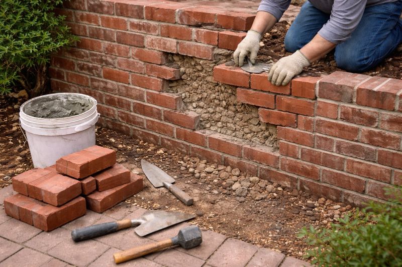 Brick Wall Repair in Poway, CA