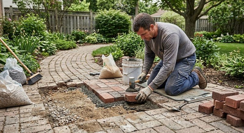 Entryway Brick Repair in Encinitas, CA