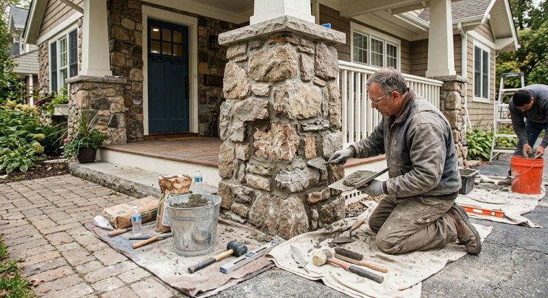Stone Column Repair in Encinitas, CA