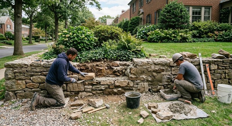 Stone Wall Repair in Del Mar, CA