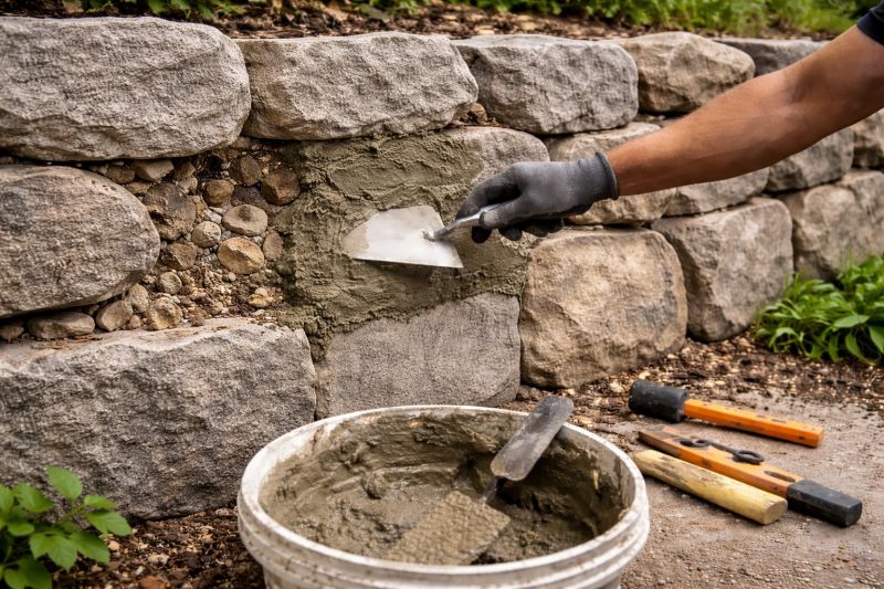 Stone Wall Repair in Escondido, CA